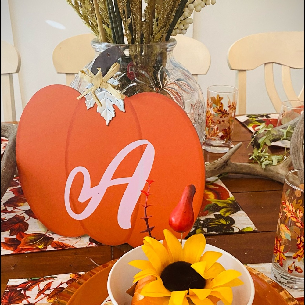 Custom initial A pumpkin fall decor! 🎃🎃🎃